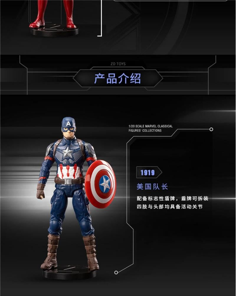 ZD Toys Vingadores Lendas Homem de Ferro Homem Aranha Thor Capitão América Thanos Hulk Máquina de Guerra Bonecos de Ação Presente