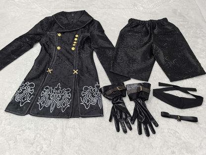 Anime Nier Automata Cosplay 9S Yorha 2B Cosplay Suit Male Women Outfit Wig Disguise Costume Plus Size Fancy Party Black Dress