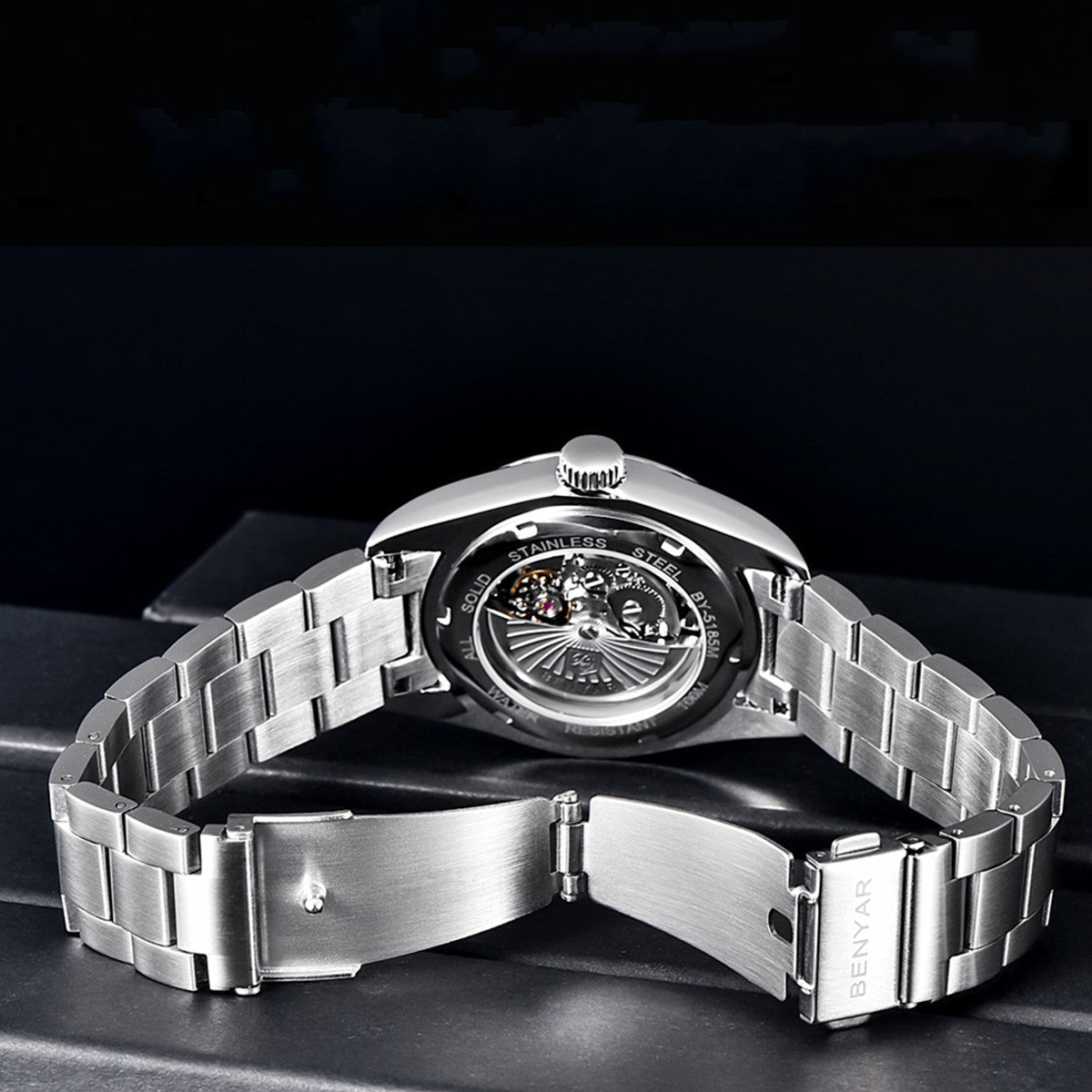 BENYAR New Luxury Automatic Watch 10Bar Waterproof Stainless Steel Men Mechanical Wristwatches Sports Diving Watch for Men
