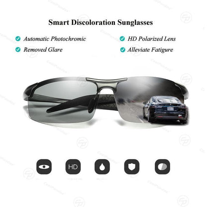 CoolPandas Óculos de Sol Fotocromáticos Masculinos Polarizados Sem Aro para Esportes ao Ar Livre Óculos de Condução Dia Noite Camaleão Óculos Masculinos