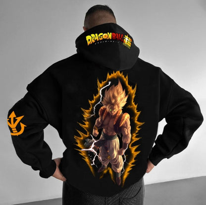 Dragon Ball Autumn and Winter Men's Hoodie Super Saiyan Wukong Printed Anime Casual Hoodie