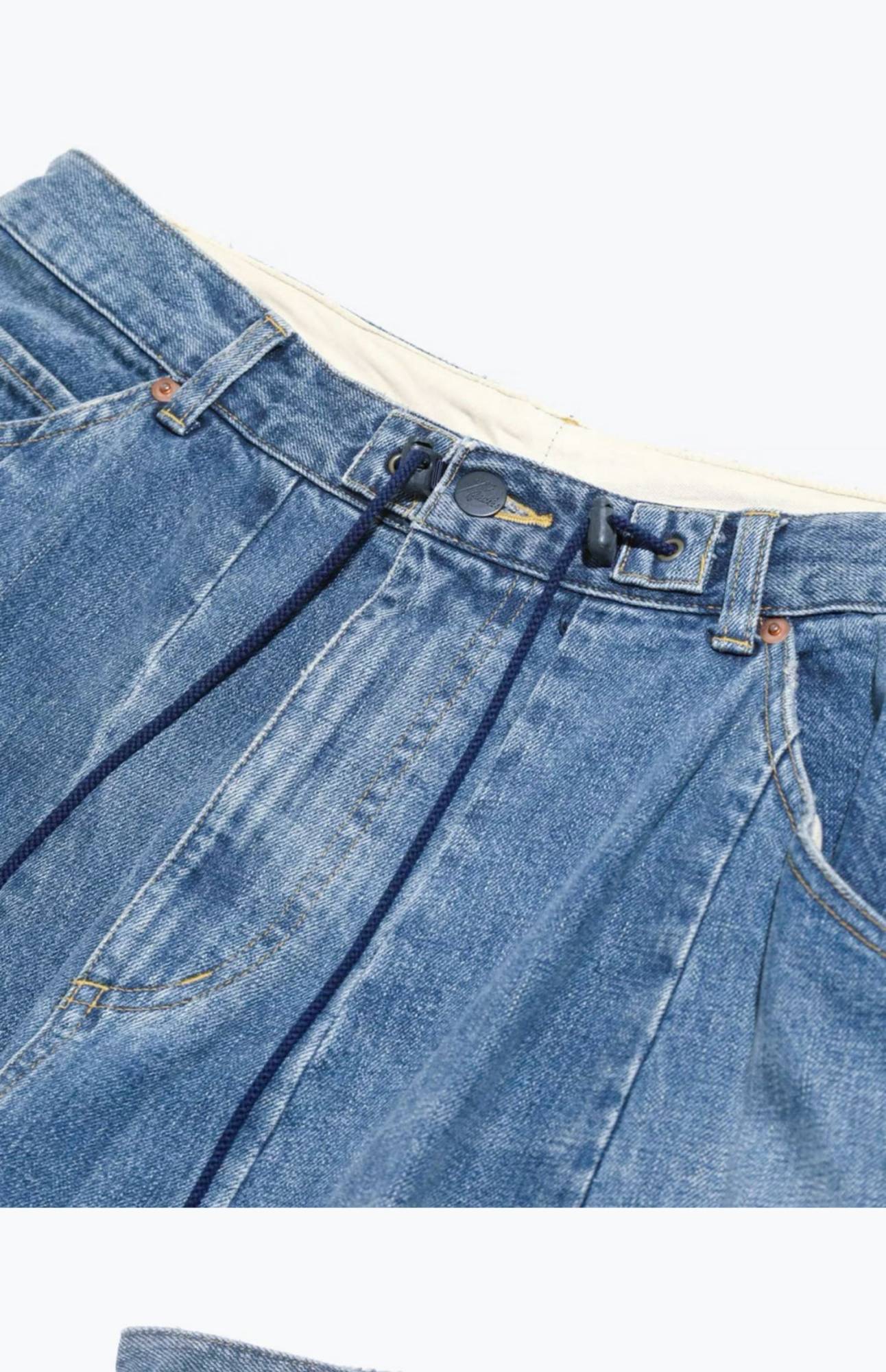 Japanese Retro High-quality Washed Loose Wide Leg Balloon Denim Pants for Men 25ss New Arrival