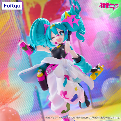 Figura de Anime Hatsune Miku 19cm Paint Girl Original Genuína FuRyu Trio-Try-iT Brinquedos Colecionáveis de Presente para Crianças