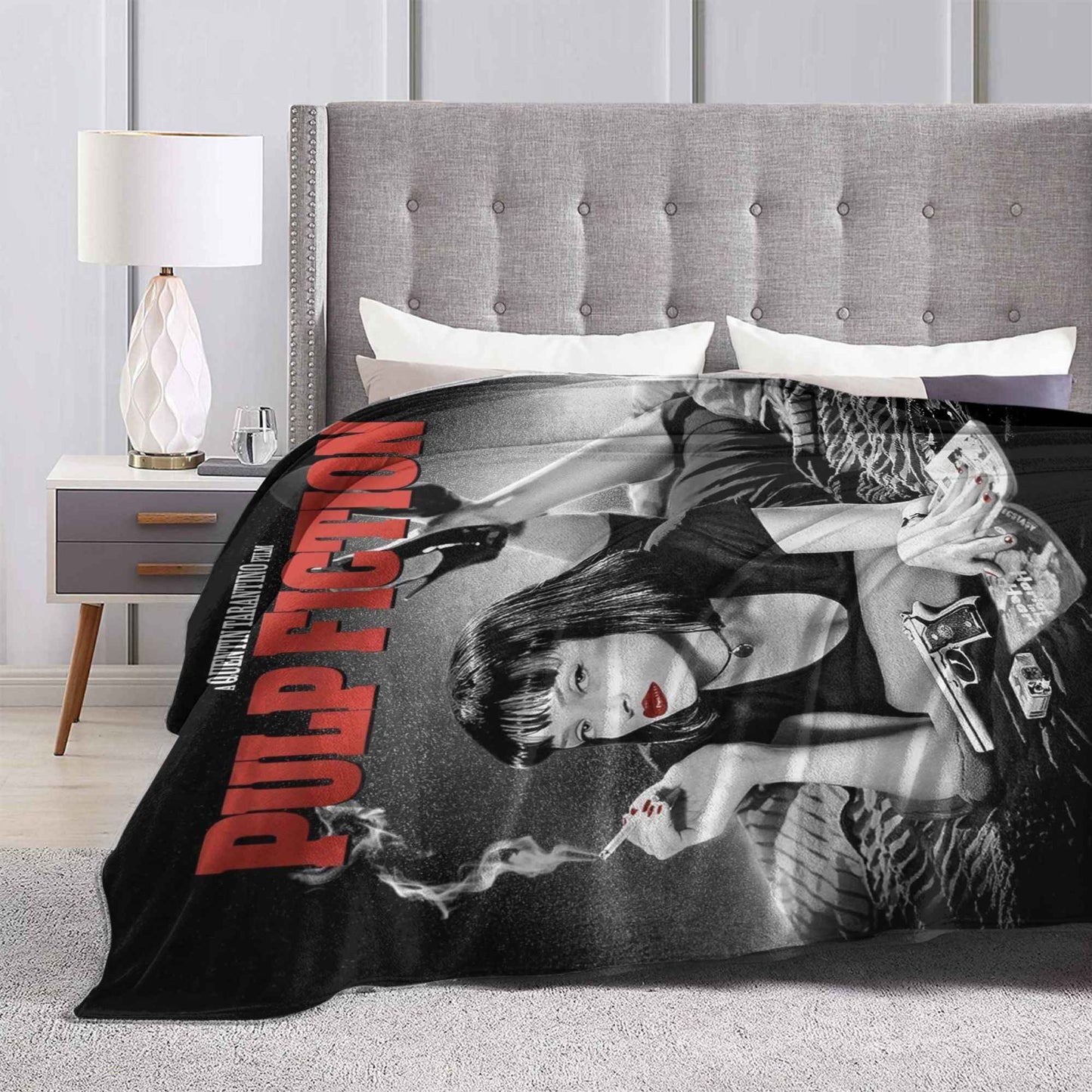 Pulp Fiction Filme Clássico Manta de Flanela Inverno Quente Macia para Estudantes Quarto Aconchegante Colcha de Sofá-Cama