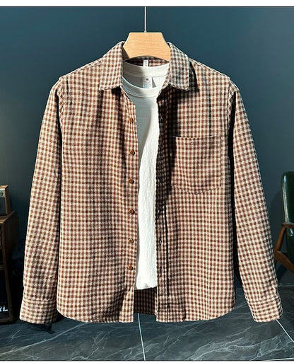 Retro Trendy Plaid Long Sleeve Shirt Autumn and Winter Fashion Jacket Versatile Casual Shirt 2025 New Loose Men's Clothing