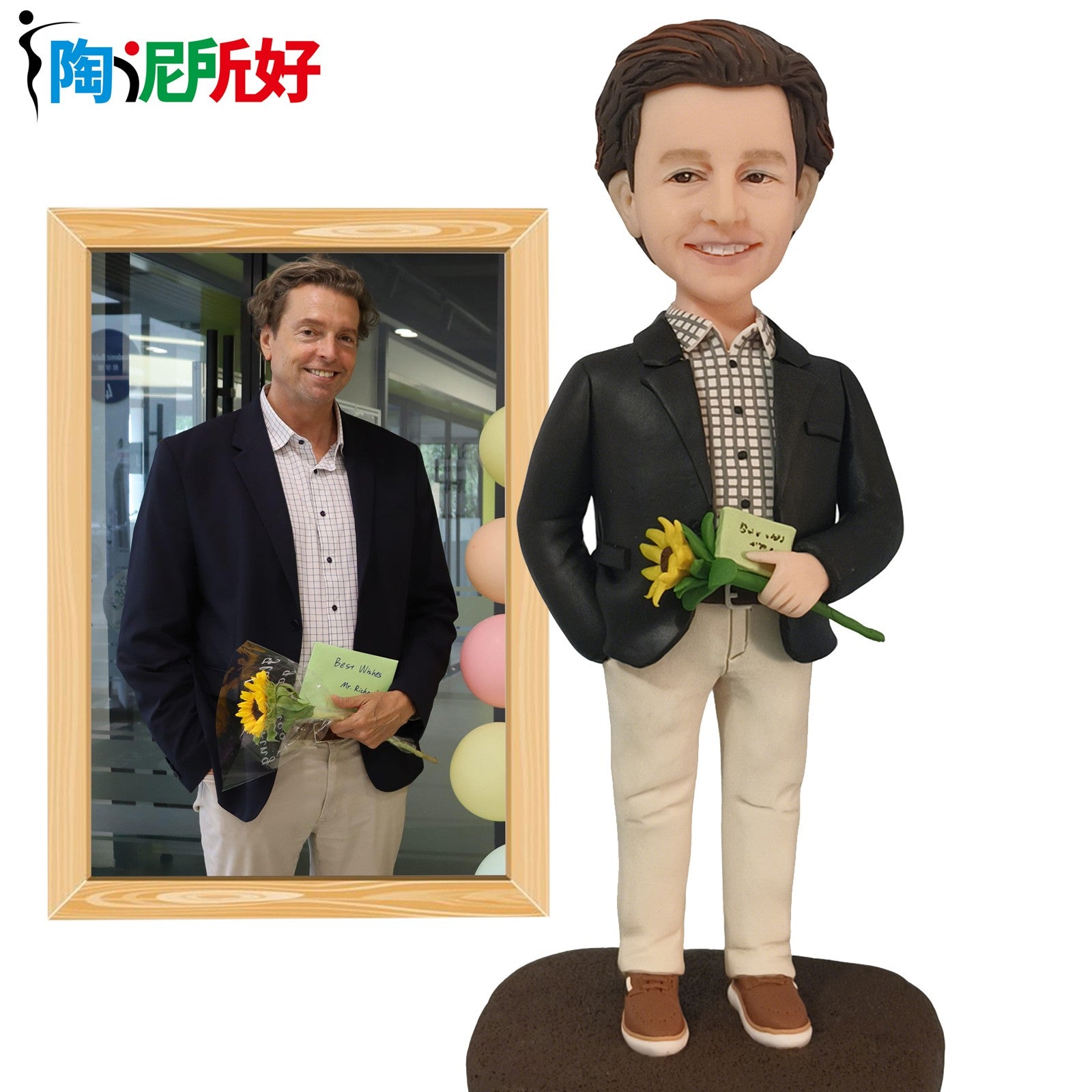 Custom Handmade Bobblehead Figure, Personalized Clay Doll on Photos, Real Person Figurine 3D Customization, Christmas Gift for M