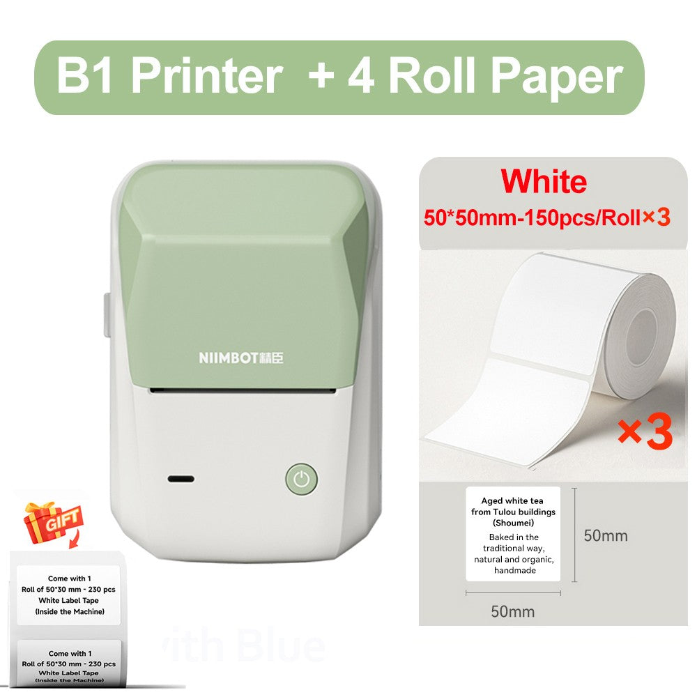 Portable Niimbot B1 Wireless Label Maker Adhesive Sticker Printer Labeling Machine DIY 20-50mm Labels for Office Home