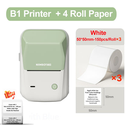 Portable Niimbot B1 Wireless Label Maker Adhesive Sticker Printer Labeling Machine DIY 20-50mm Labels for Office Home