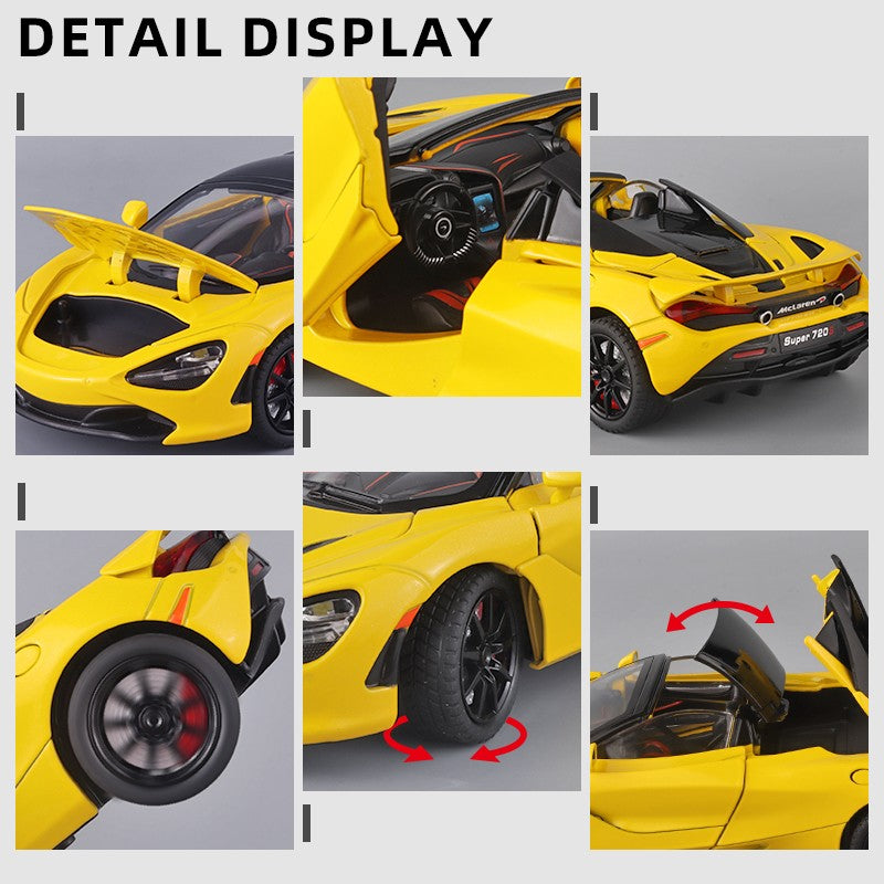 Mclaren 720s 1:24 Super Carro Esportivo Som e Luz Miniaturas Liga Fundido Modelo de Carro Presentes Para Namorado Brinquedos Para Crianças Presente Metal