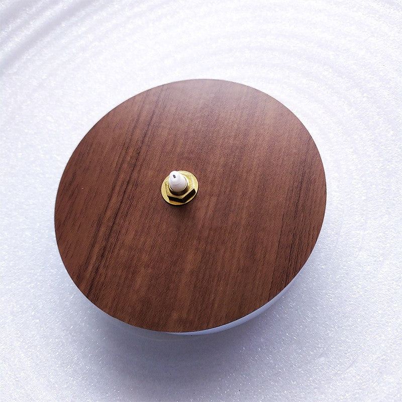Wooden Round Plastic Cover With Sweep Movement Gold Long Hands DIY Wall Clock