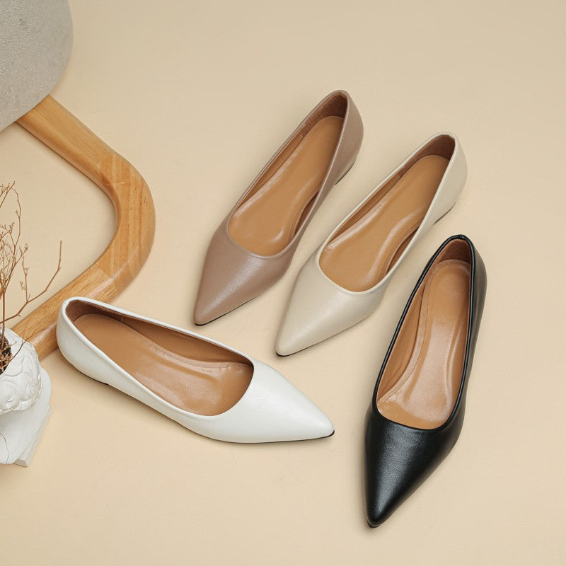 Sapatos Femininos de Couro Pequenos com Salto Quadrado de Boca Rasa e Bico Fino, Elegantes e Modernos, de Salto Alto, Sapatos de Festa Zapatos Mujer
