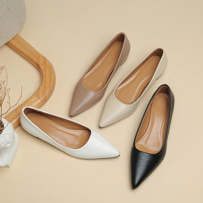 Sapatos Femininos de Couro Pequenos com Salto Quadrado de Boca Rasa e Bico Fino, Elegantes e Modernos, de Salto Alto, Sapatos de Festa Zapatos Mujer