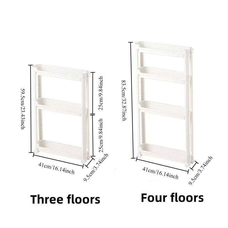 Behind The Door Storage Cabinet Bathroom and Kitchen Storage Rack Multi-layer Narrow Cabinet Space Saving Trolley Storage Rack