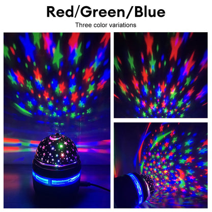 LED Starry Sky Lights Bedroom NightLights 5V USB Decoration Atmosphere Projector Lamp 360° Rotating For Weddings Christmas