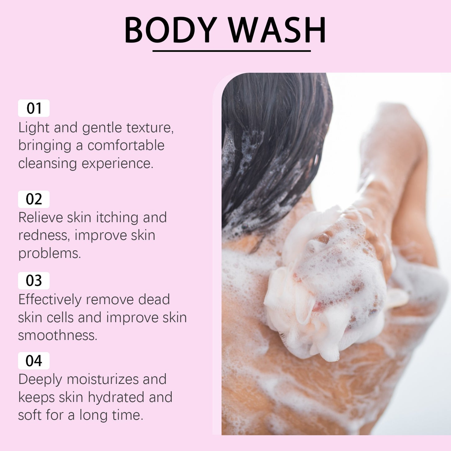 Gel Esfoliante de Banho Limpeza Profunda Reduz Células Mortas Hidratante Melhora o Ressecamento da Pele Controla a Oleosidade Suaviza Ilumina Loção de Banho