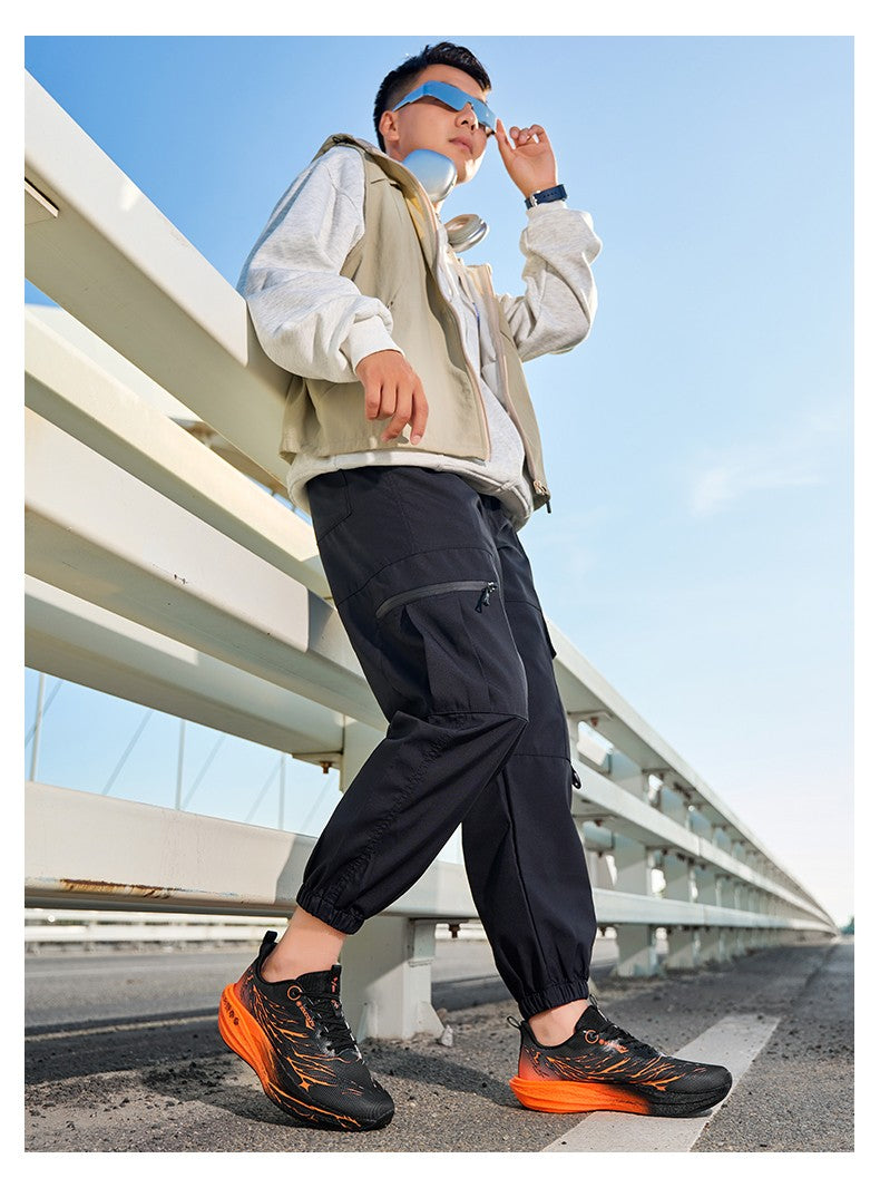 Fluorescence  Running Shoes Carbon Board Marathon Men Sports Lightweight Women's Comfortable Athletic Nonskid Sneakers Casual