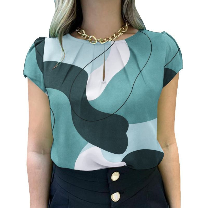 ZANZEA Women Summer Blouse Bohemain Holiday Shirt Fashion Short Sleeve Printed Tops Tunic Female Elegant Work Party Blusas Mujer