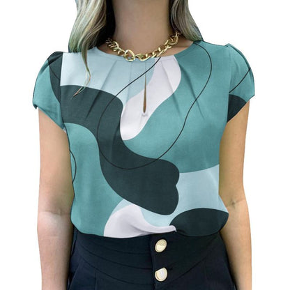 ZANZEA Women Summer Blouse Bohemain Holiday Shirt Fashion Short Sleeve Printed Tops Tunic Female Elegant Work Party Blusas Mujer