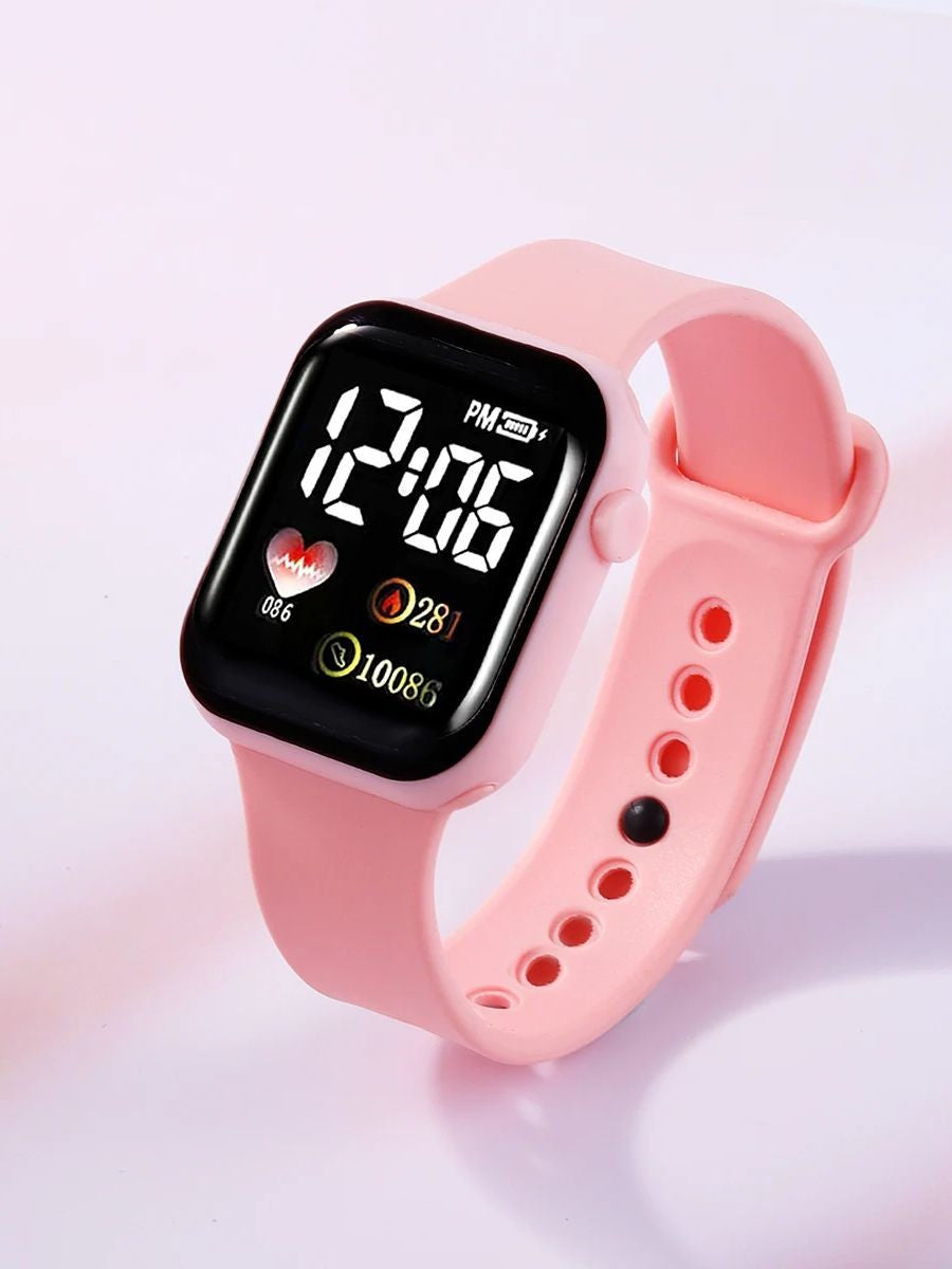 Ladies, Simple LED electronic watch and jewelry set, fashionable wristwatch, without smart functions, decorative pattern design