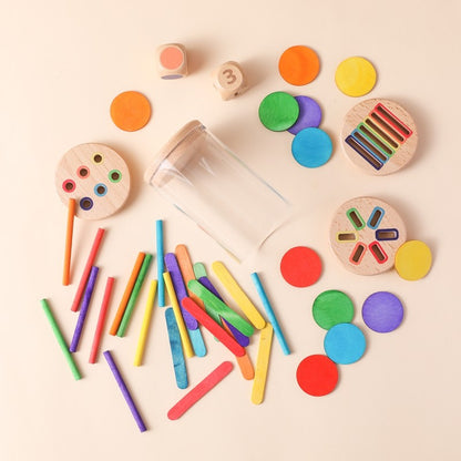 Montessori The Baby Toys Silicone Educational Toys Cognitive Toys Color Matching Bucket Toddler Toys Sensor Game Baby Games