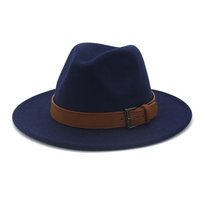 HOAREE Purple Wool Felt Jazz Fedora Hats Men Women Wide Brim Sombrero British Style Trilby Formal Panama Cap Solid Dress Hat