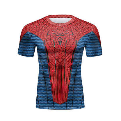 New Men Comics Cosplay Spiderman Iron Man Compression T-shirt Short Sleeve Sport Tees Tops Fitness Sportwear Marvel Clothes