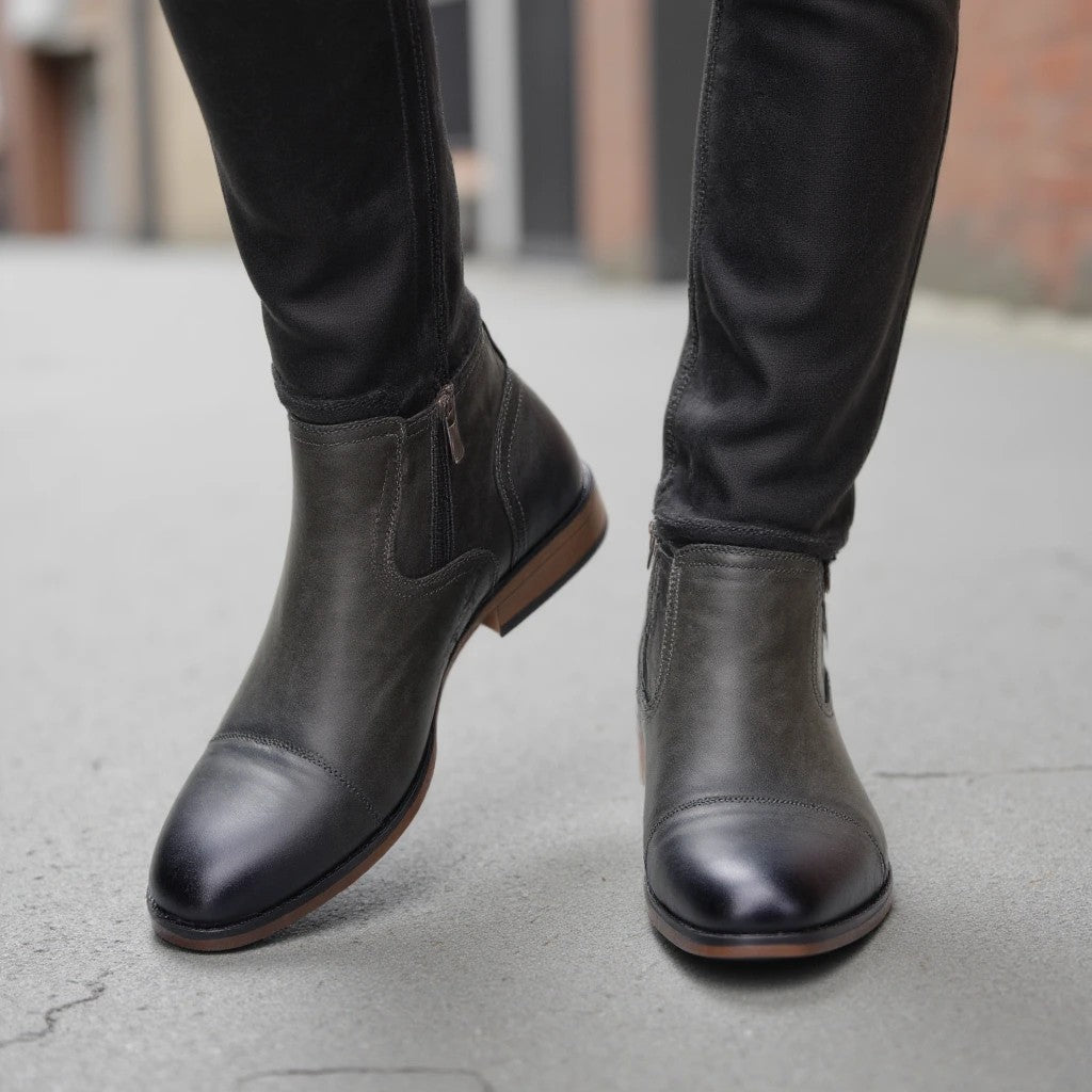 Botas Masculinas Confortáveis Moda 2025 Botas de Couro de Marca