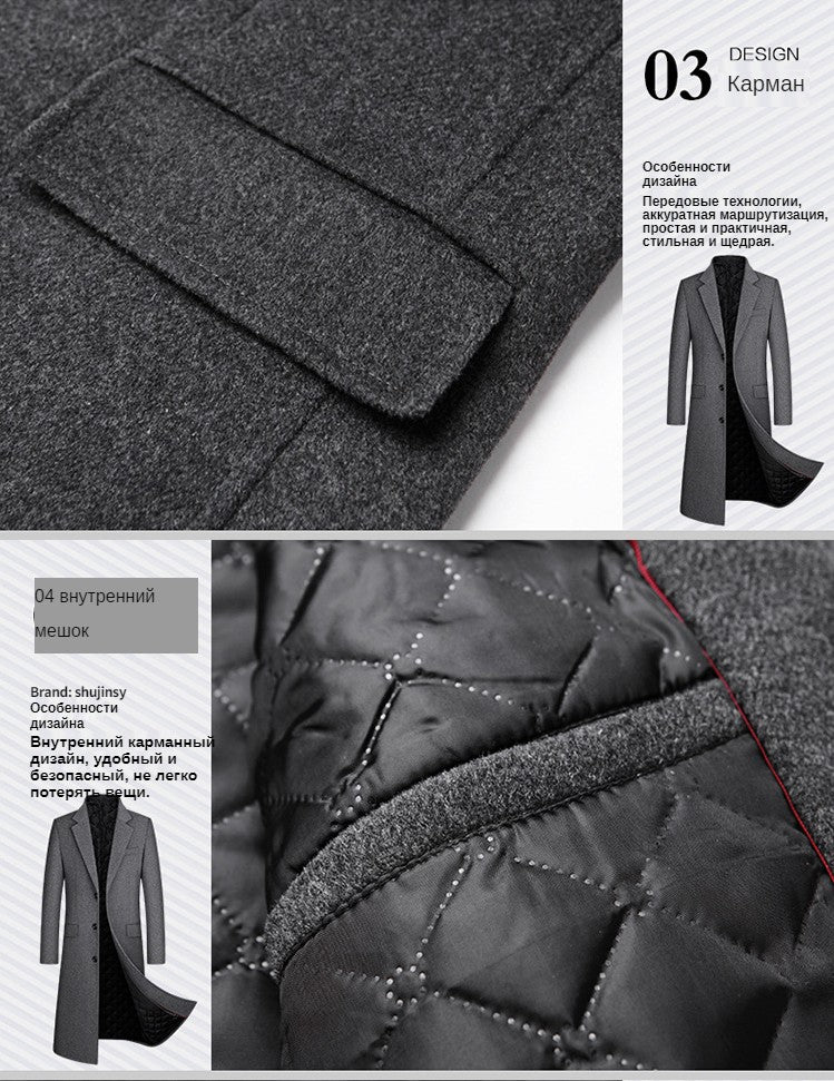 Wool content 30%,New woolen overcoat in autumn and winter, men clothing,coat men, winter coat men, coats for men,men winter coat