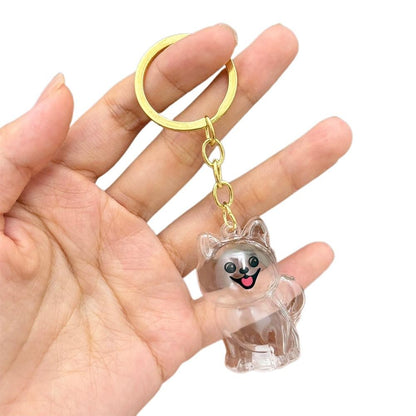 Dog Hair Collection Pendant Hair Storage Box Charm Pet Cute Keychains Clear Plastic Pet Hair Capsule Souvenirs DIY Gifts