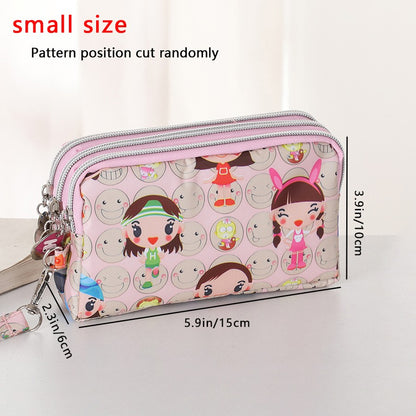 The 3-layer zipper clutch is lightweight, compact and versatile for ladies. It can be used with mobile phones or loose change