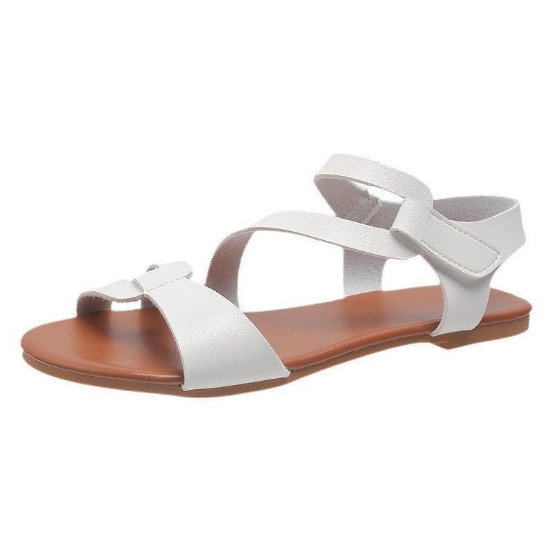 Women's Sandals Summer 2024 Flat Woman White Shoes Elegant Open Toe Beach Dress Flats for Women Outdoor Sandalias Plus Size 43