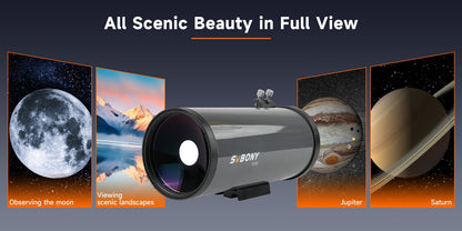 Telescópio Maksutov-Cassegrain Svbony MK90, Abertura de 90mm, Portátil para Levar a Qualquer Lugar, Ideal para Observações Lunares e Planetárias