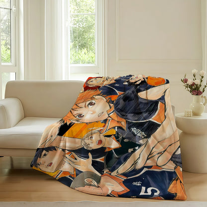 Volleyball Anime H-Haikyu!! Blanket For Sofa Office Bed Plane Travel Sleep Read Relax Camping Soft And Warm