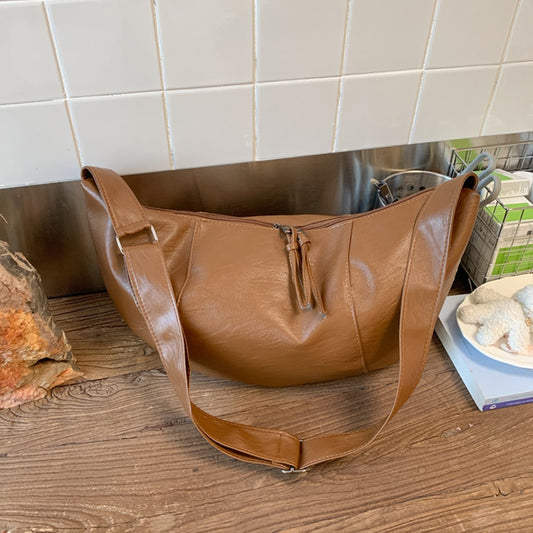 Small Niche Design Women's Large-Capacity Autumn and Winter Versatile Wide-Strap Single Shoulder Crossbody Dumpling Bag