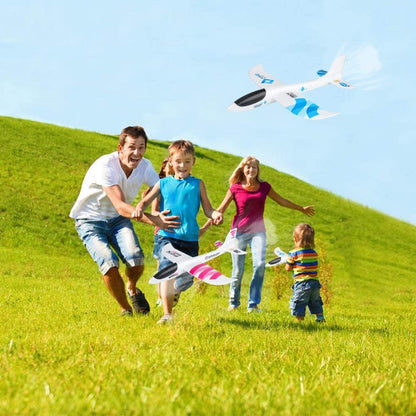 Avião de espuma grande de 36cm x 48cm, planador de avião de arremesso manual, aviões de bolha EPP inerciais, brinquedos de lançamento ao ar livre para crianças e meninos de presente