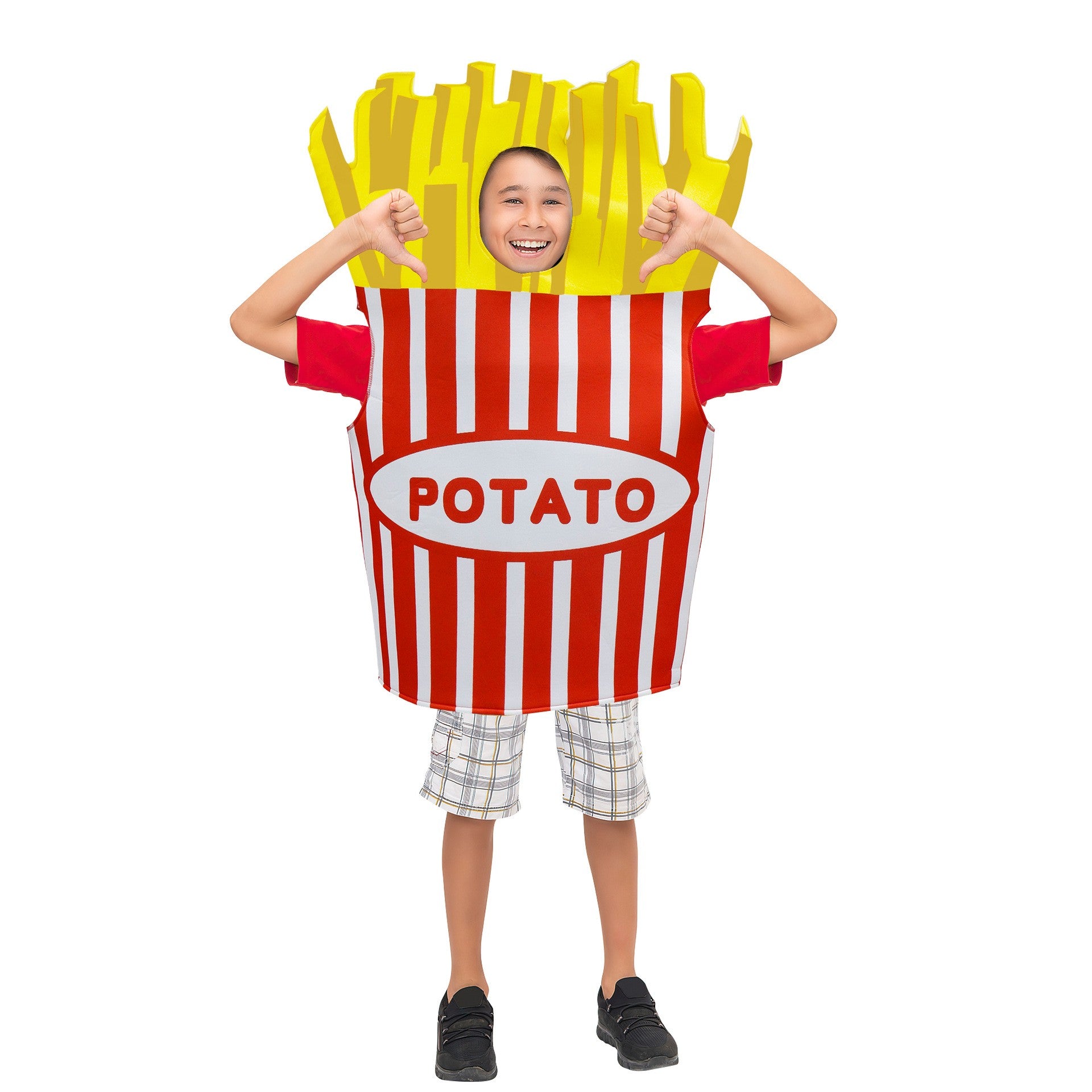 French Fries Costume Cosplay Kid Funny Chocolate Salad Dress Sponge Costumes Boy Girl Snack Club Carnival Fancy Dress Up Outfit