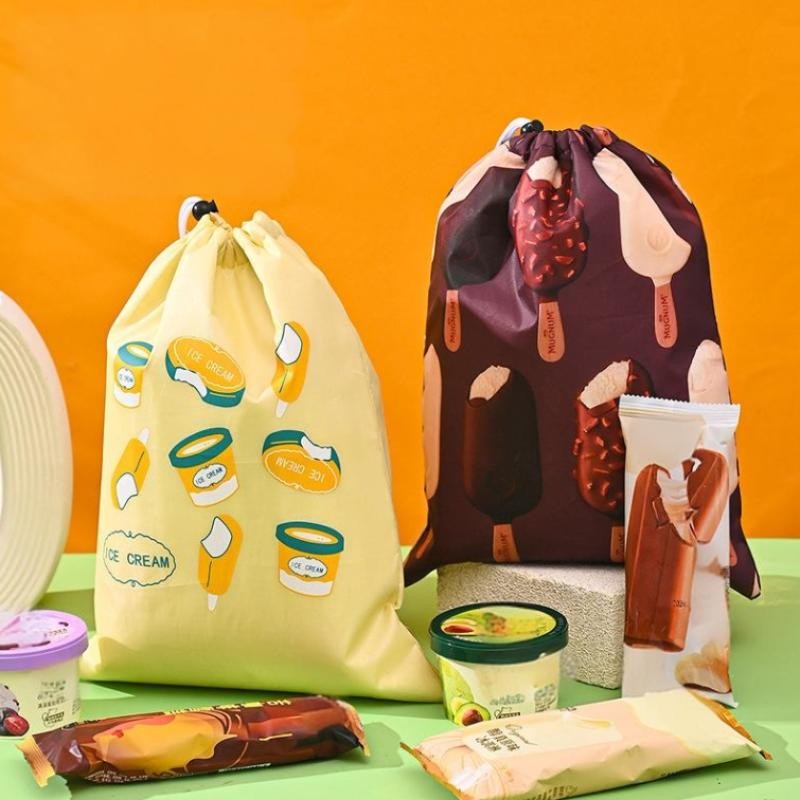 1/3PCS Fruit Vegetable Freshkeeping Bag Banana Storage Bag Vegetable Preservation Anti Ripening Insulated Drawstring Reusable