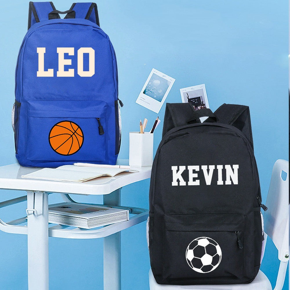 Mochila Escolar Personalizada para Meninos, Futebol, Basquete, com Nome, Mochila de Estudante, Bolsas para Laptop de Adolescentes, Presente de Volta às Aulas