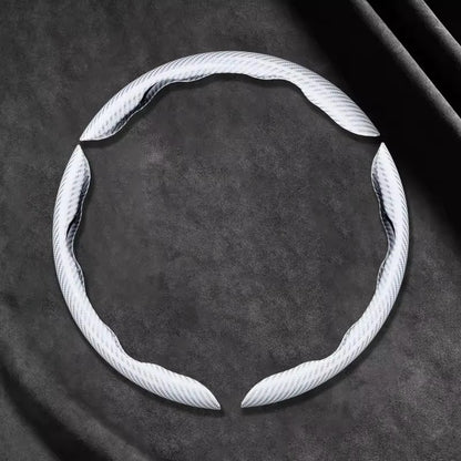 2/3 PEÇAS Capa de Volante de Carro de Silicone Fibra de Carbono a Laser 1K Micro Fibra de Couro PVC Capa Impulsionadora de Volante Antiderrapante Universal