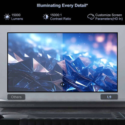 Projetor Touyinger L9 1080P Mini Portátil Full HD 4K Vídeo Projetor 15000 Lumens Home Theater Beam TV Opção Versão Android