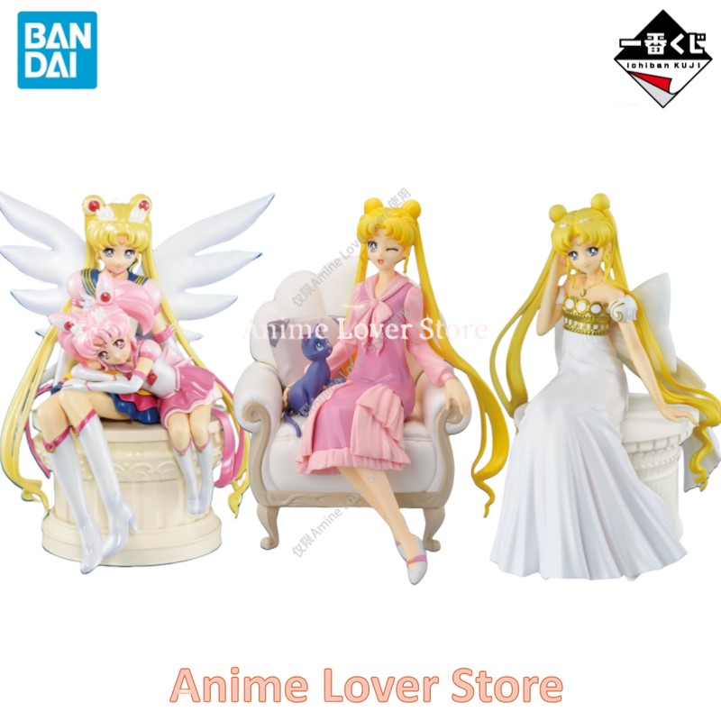 Em Estoque Original Bandai Ichiban Kuji Sailor Moon Coleção Princesa Estilo Antigo Bonecos de Ação Sailor Guardiã Eterna Brinquedos