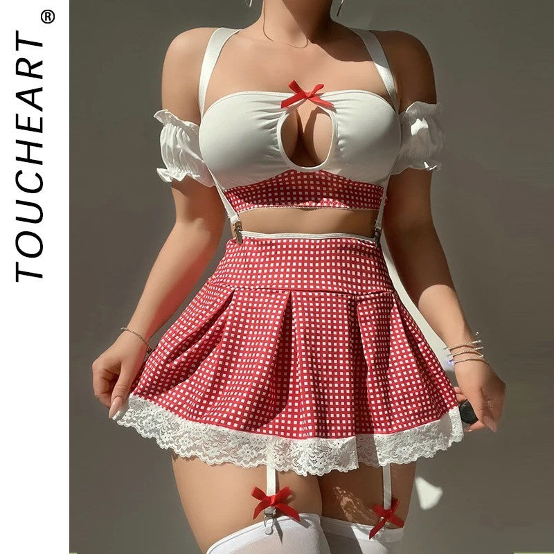 Sexy Role Playing Policewoman Uniform Temptation Tight Wrap Hip Jumpsuit Cosplay Instructor Bodysuit Costumes with Hat Set 2025