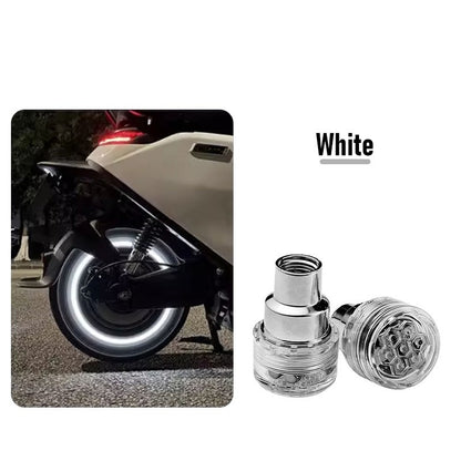 Luz Fluorescente LED para Roda de Motocicleta e Bicicleta, Tampa de Válvula de Pneu, Decoração Neon, Acessórios de Modificação para Carro Elétrico e Moto