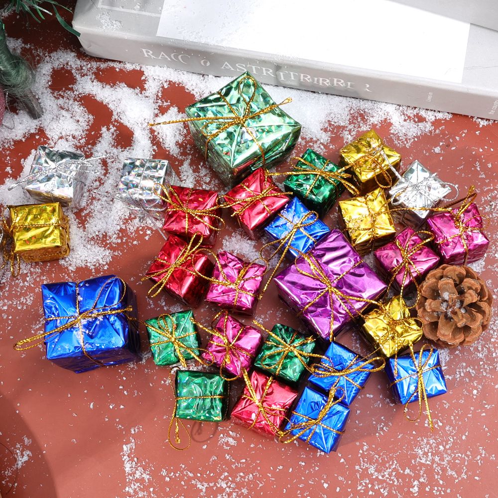 12/240x Christmas Foam Gifts Boxes Xmas Tree Hanging Pendants Colorful Candy Boxes Home Festival Party DIY Decoration Supplies