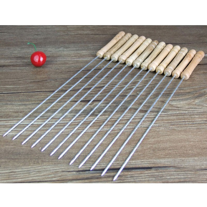 10PCS Twisted Barbecue Skewers Set 30cm Stainless Steel BBQ Skewers for Grilling Cooking Camping Picnic Party