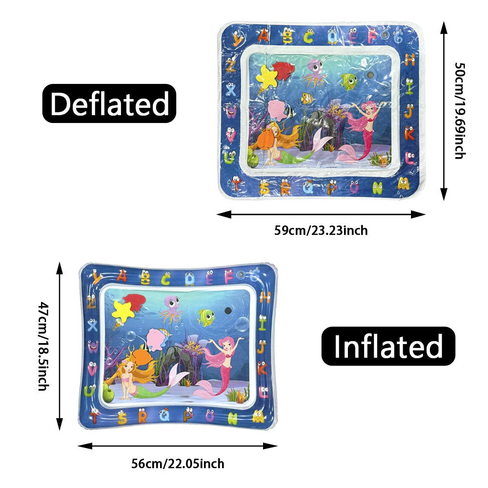 1 Peça Tapete de Jogo Inflável em PVC Padrão Sereia Tapete de Água para Bebê Almofada para Crianças Brinquedos Educacionais Precoces Tapete Almofada