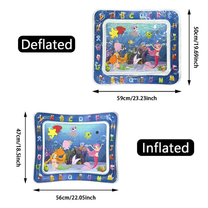 1 Peça Tapete de Jogo Inflável em PVC Padrão Sereia Tapete de Água para Bebê Almofada para Crianças Brinquedos Educacionais Precoces Tapete Almofada