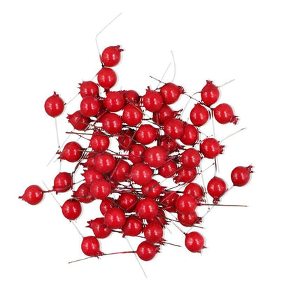 Plastic 20pcs Christmas Red Flower Home Decor Fake Pomegranate Wedding Decoration Artificial Fruit Simulation Berries