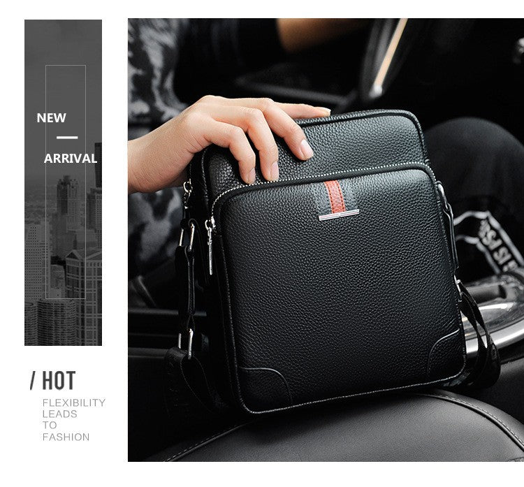Famous Brand Small Men's Bag Genuine Leather Men Shoulder Bag Messenger Bag Fashion Business Man Crossbody Bag Cowhide Briefcase
