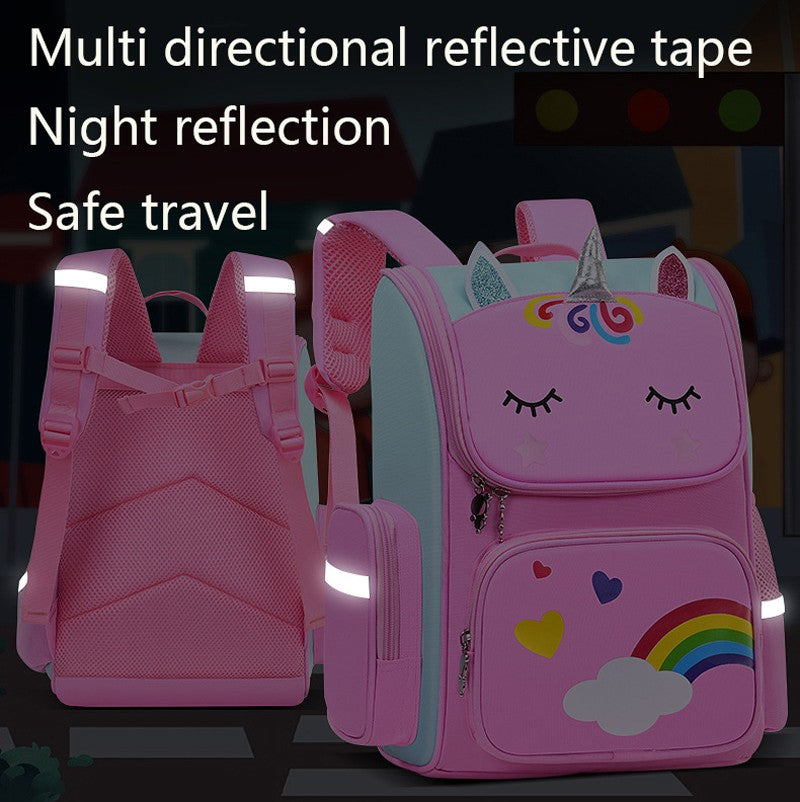 Mochila Infantil para Meninas Unicórnio Bolsa Escolar Olhos Arco-Íris Mochila para Adolescentes Viagem Impermeável